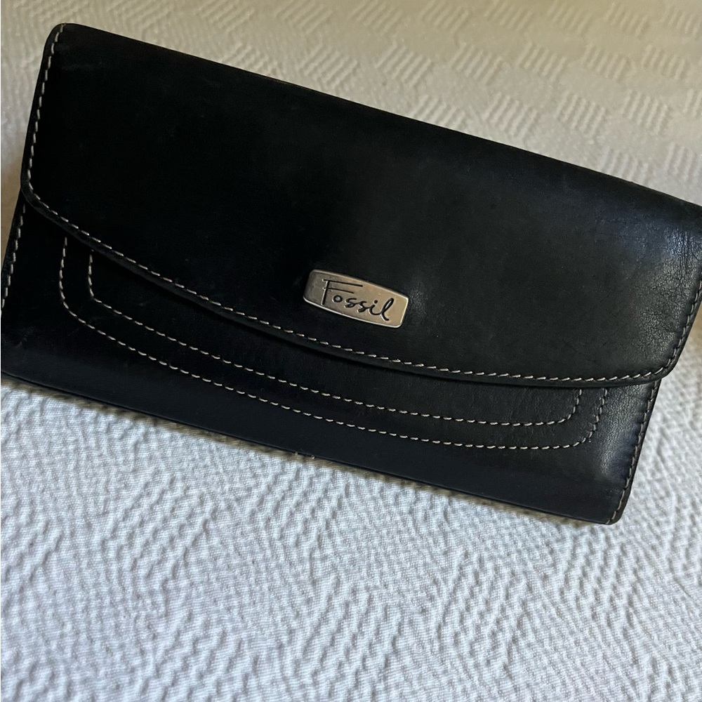 Vintage Fossil, Black Leather Wallet